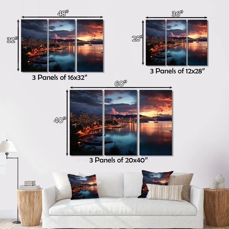 Designart "Canada Twilight" Canada Canvas Prints Set Bed Bath